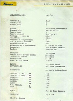 autovettura dino 206 gt 1968