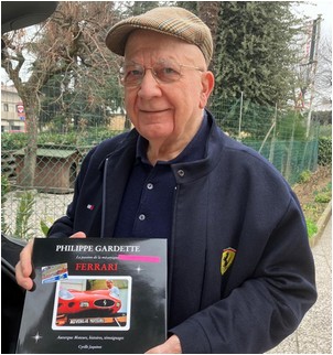 Carlo Tazzioli et le livre Philippe Gardette la passion de la mécanique Ferrari Auvergne Moteurs